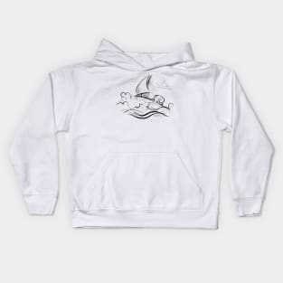 Elephant sailor in a storm Kids Hoodie